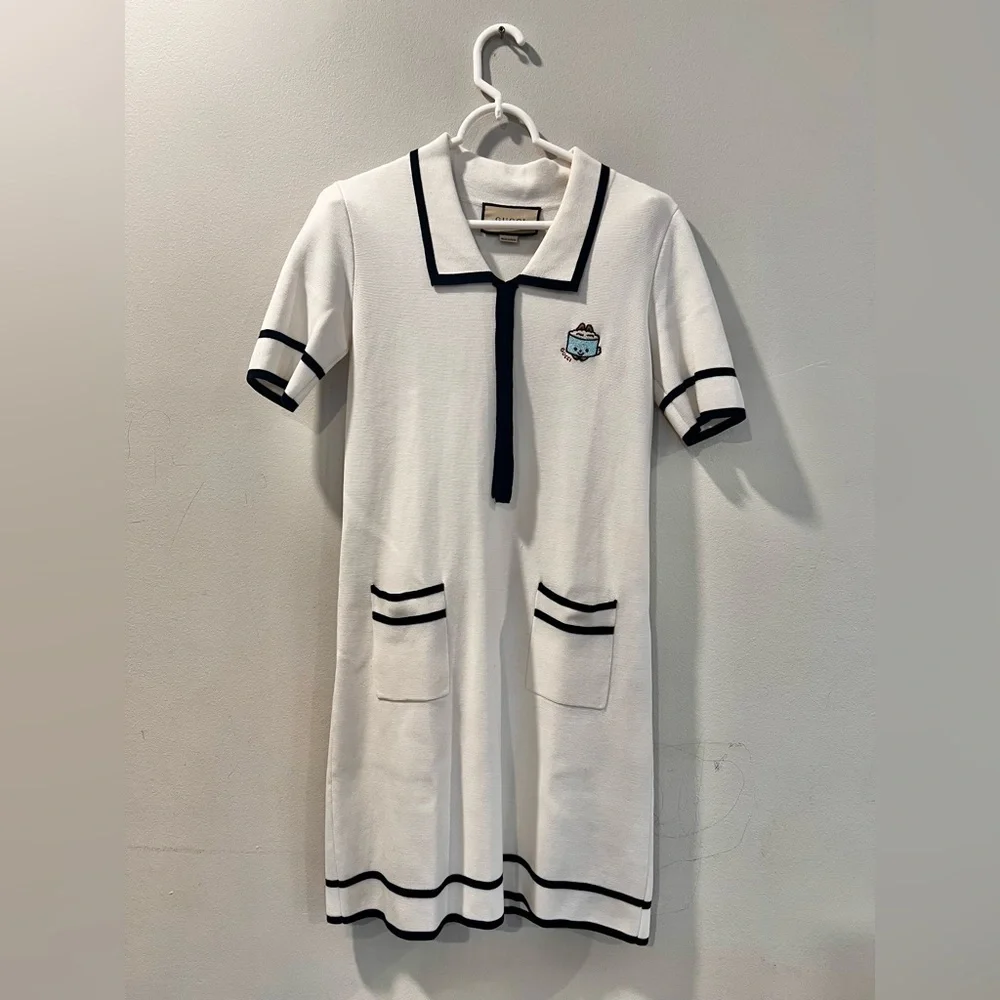 Gucci X Angela Nguyen Kawaii Embroidered Silk Blend Mini Dress Size Small - Picture 3 of 9